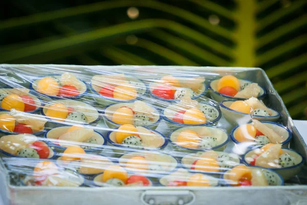 Comida Foi Preparada Para Jantar Casamento — Fotografia de Stock