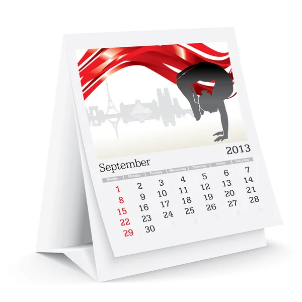 Septiembre 2013 Calendario A3 — Foto de Stock