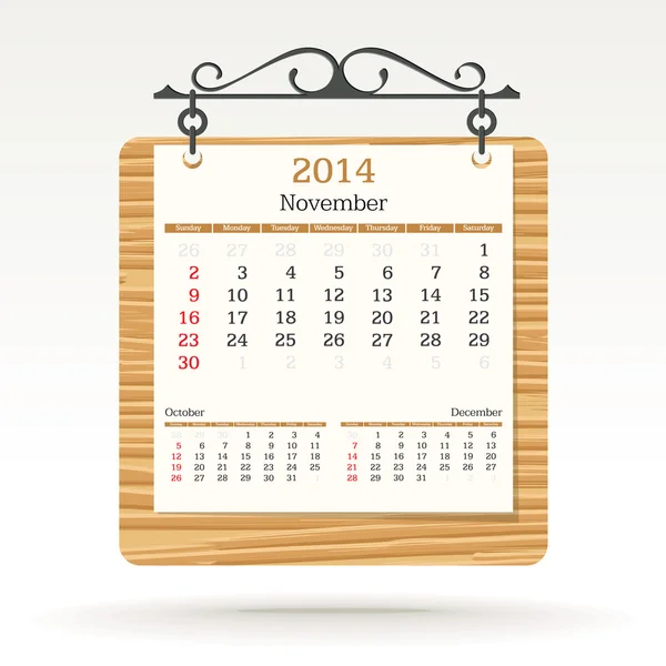 Noviembre 2014 - Calendario — Foto de Stock