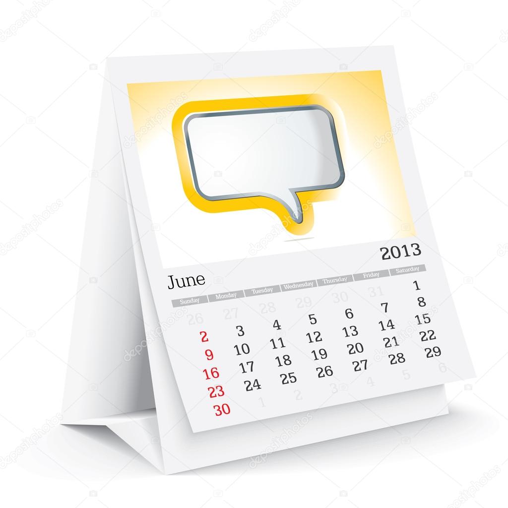 june 2013 desk calendar