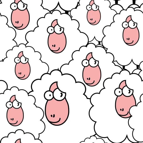 Funny sheep pattern — Stock Vector