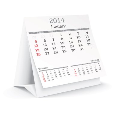 Ocak 2014 - takvim