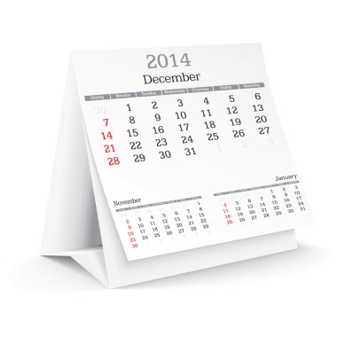 Aralık 2014 - takvim
