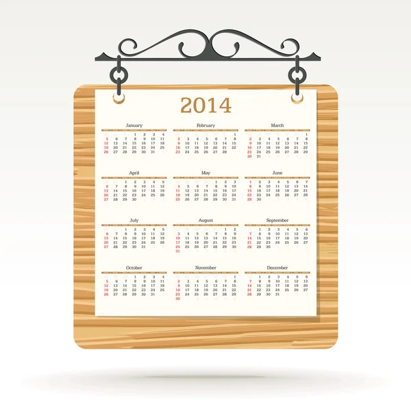 2014 kalender — Stockvector