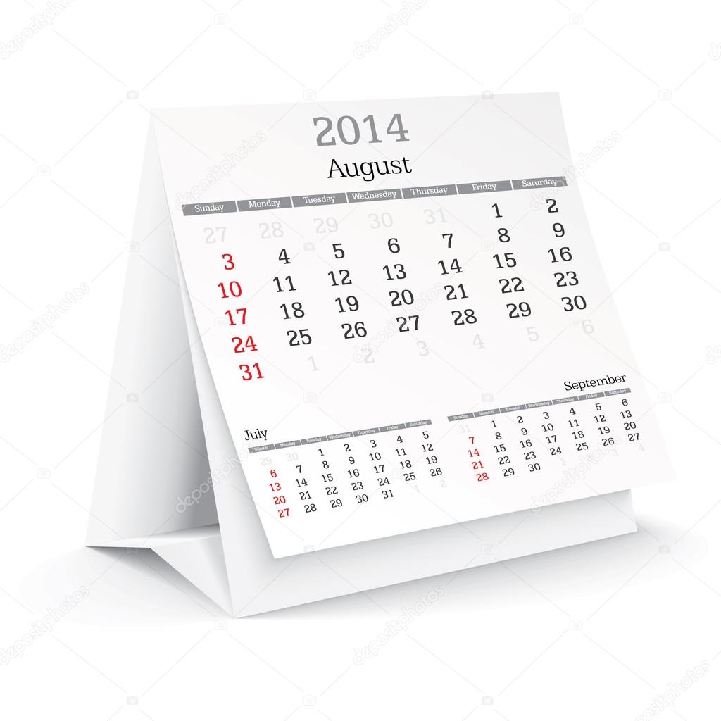 august 2014 - calendar