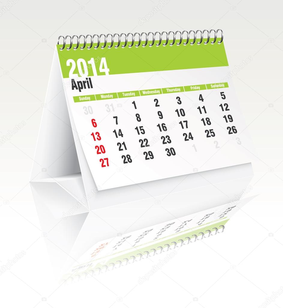 april 2014 desk calendar