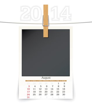Ağustos 2014 fotoğraf çerçevesi takvim