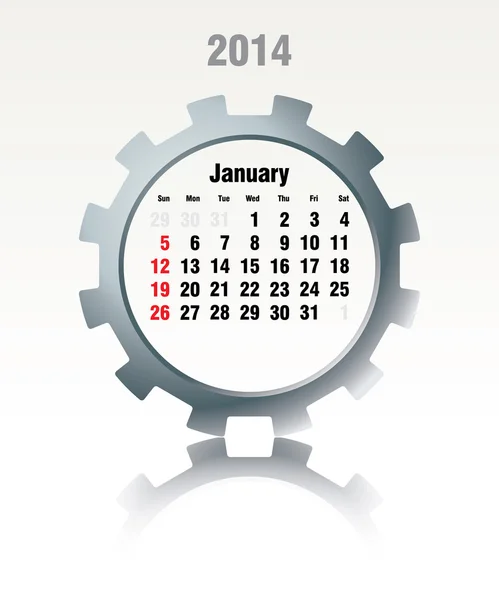 Januar 2014 - Kalender — Stockvektor