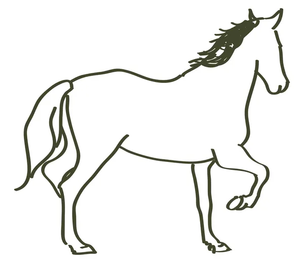 Caballo tirado a mano — Vector de stock