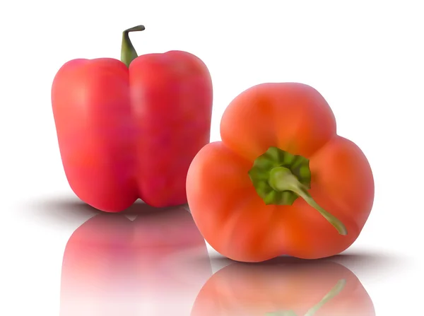 Vector red bell peppers — Stock Vector