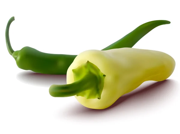 Διάνυσμα πράσινες και κίτρινες πιπεριές — Διανυσματικό Αρχείο