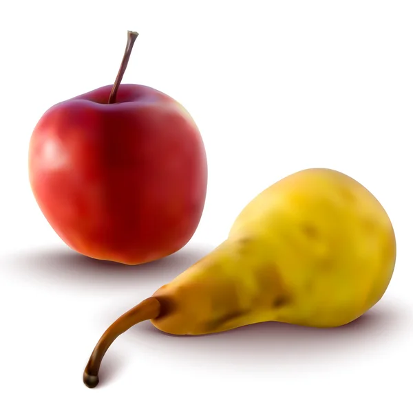 Vecteur pomme et poire — Image vectorielle