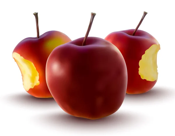 Ilustracja wektora czerwonych jabłek — Wektor stockowy