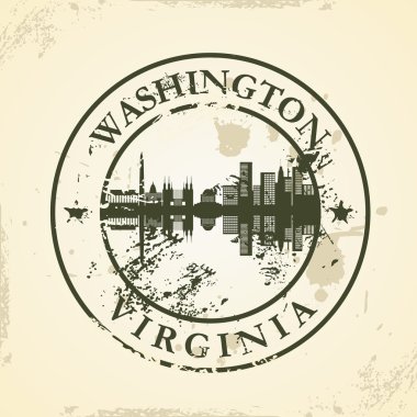 Grunge lastik damgası washington, virginia ile