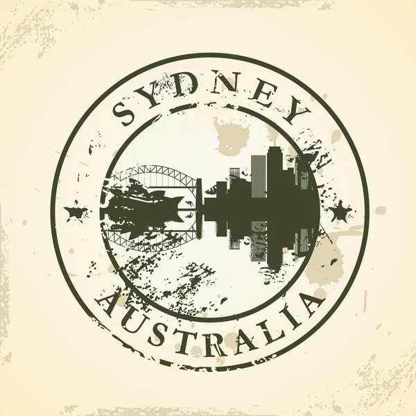 Sello de goma grunge con Sydney, Australia — Vector de stock