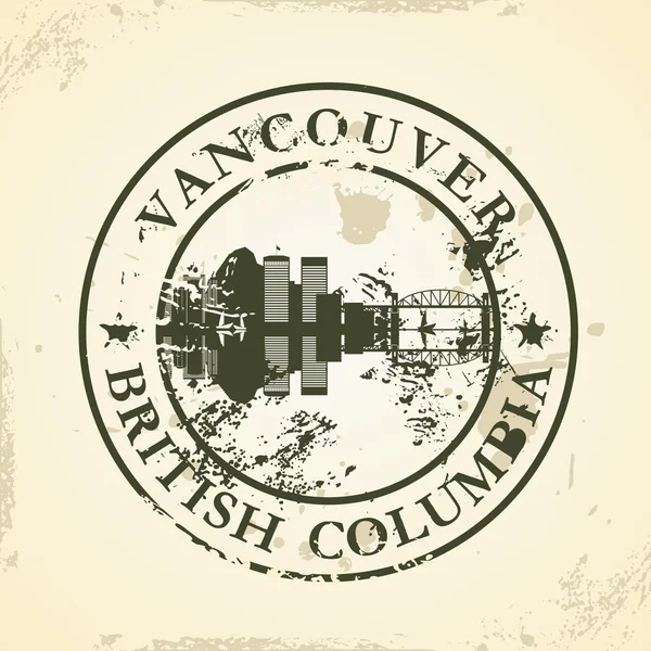 Grunge Gummistempel mit Vancouver, britisch columbia — Stockvektor