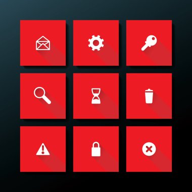 vektör düz web Icon set
