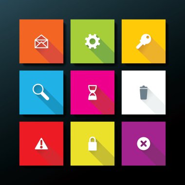 vektör düz web Icon set