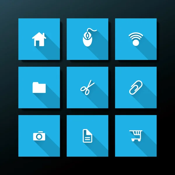 Vektor platt web Ikonuppsättning — Stock vektor