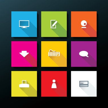 vektör düz web Icon set