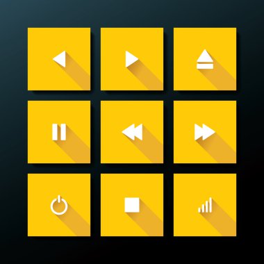 vektör düz Medya Icon set