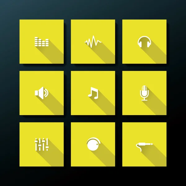 Vektor flaches Audio-Symbol gesetzt — Stockvektor