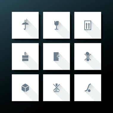 vektör yassı ambalaj Icon set