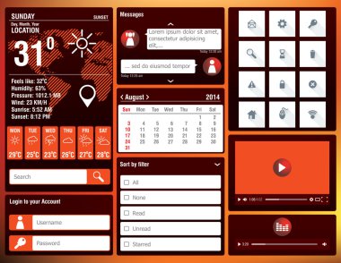 düz tasarım öğeleri için mobil uygulaması