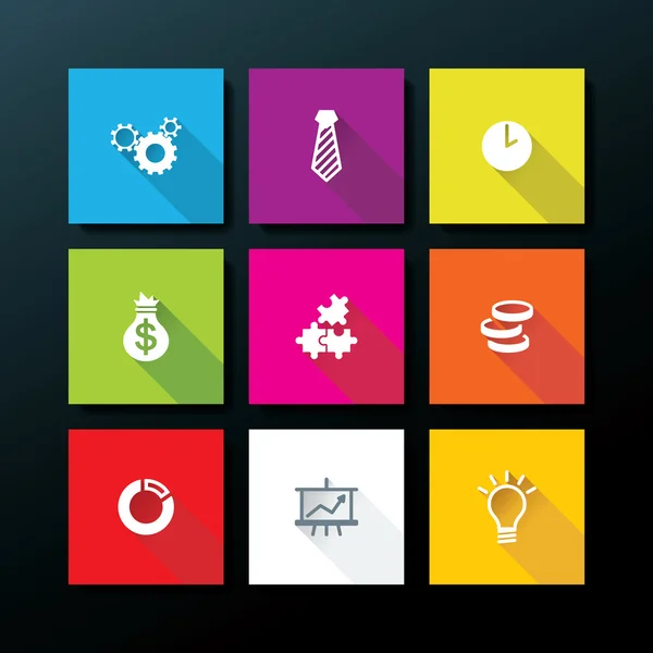 Vector flat business icon set — Stock Vector
