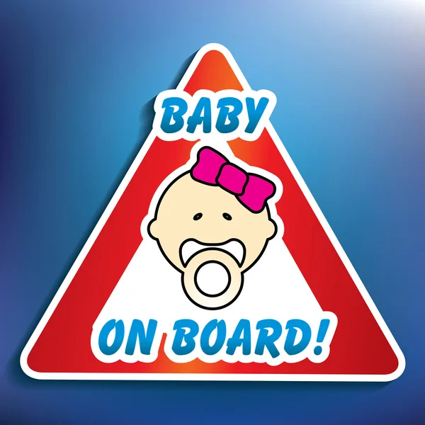 Baby aan boord van de sticker — Stockfoto