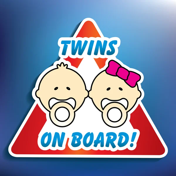 Twins on board sticker — Stock Photo, Image