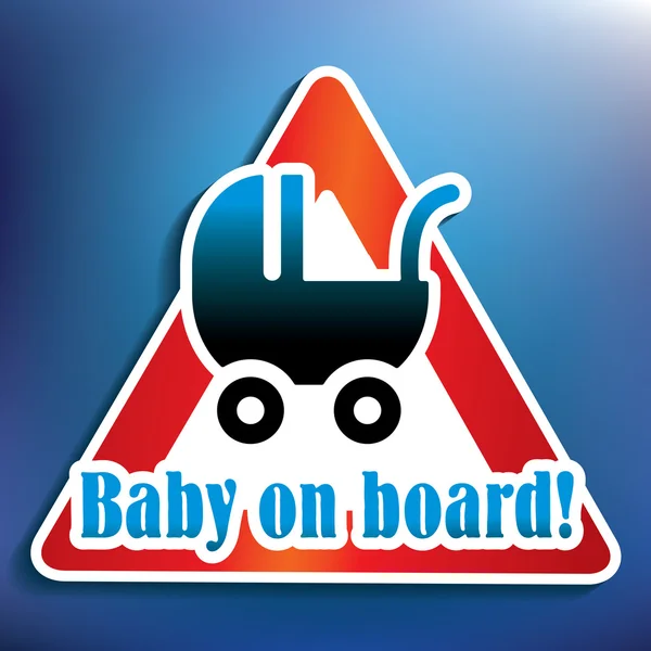 Baby aan boord van de sticker — Stockvector