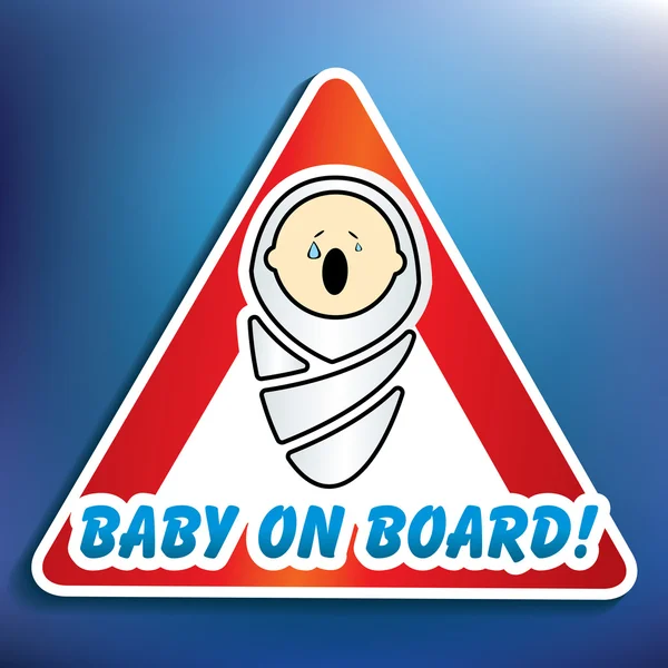 Baby aan boord van de sticker — Stockvector