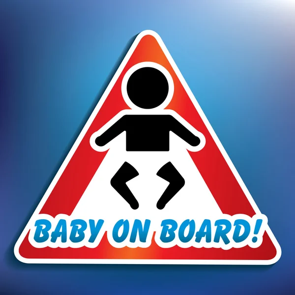 Baby aan boord van de sticker — Stockvector