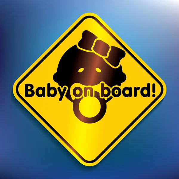 Etiqueta de bebê a bordo — Vetor de Stock