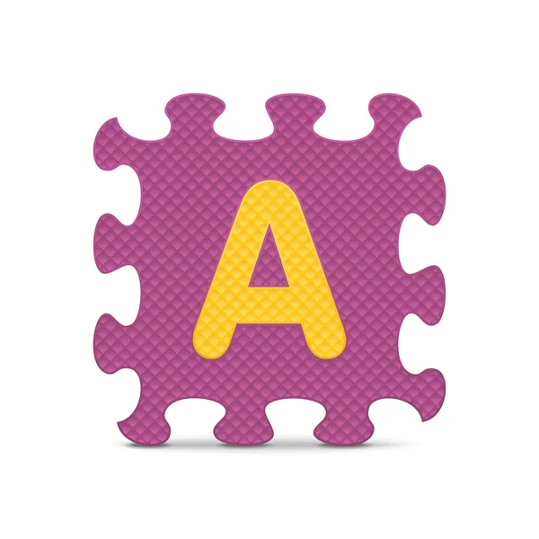 Vector letter "a" geschreven met alfabet puzzel — Stockvector