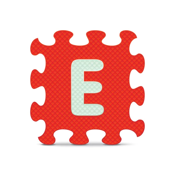 Lettera vettoriale "E" scritta con alfabeto puzzle — Vettoriale Stock