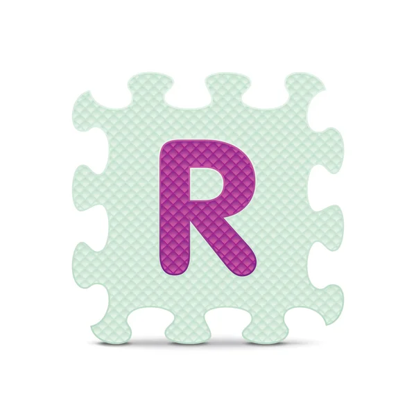 Vector letter "R" written with alphabet puzzle — Stock Vector