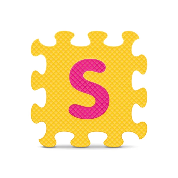 Vector letter "S" written with alphabet puzzle — Stock Vector