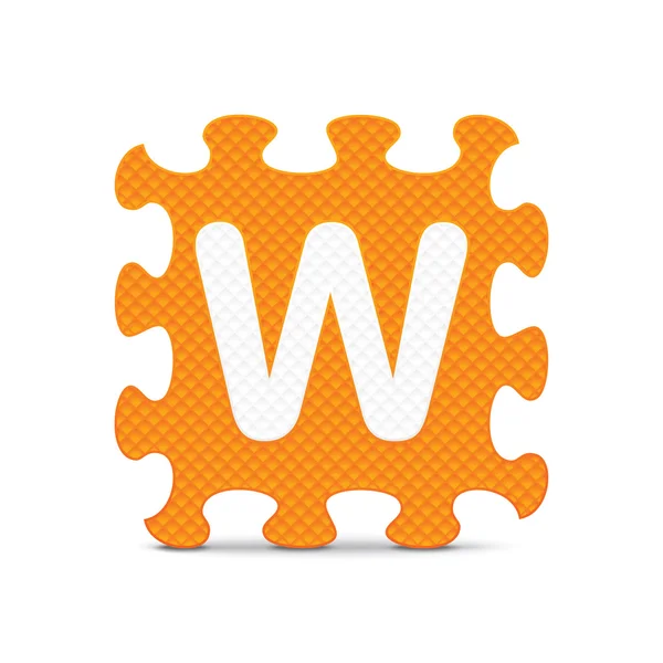 Vektorové písmeno "w" s puzzle abeceda — Stockový vektor