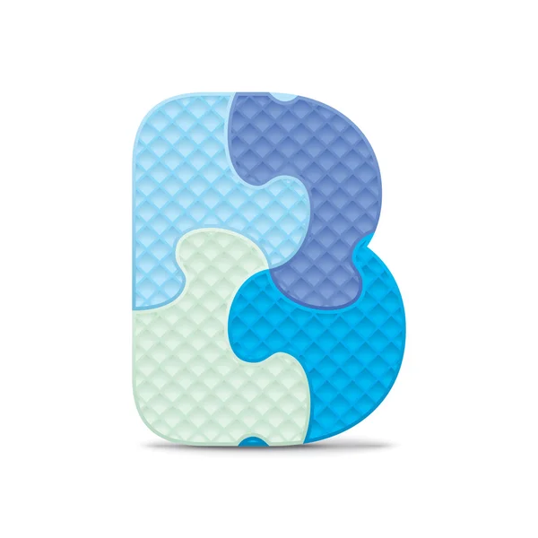 Lettre vectorielle B écrite avec puzzle alphabet — Image vectorielle