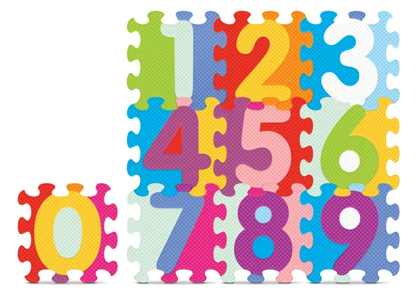 Wektor numerów z puzzle alfabet — Wektor stockowy