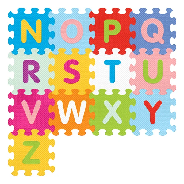 Vektör alfabesine bulmaca ile yazılı n-z — Stok Vektör