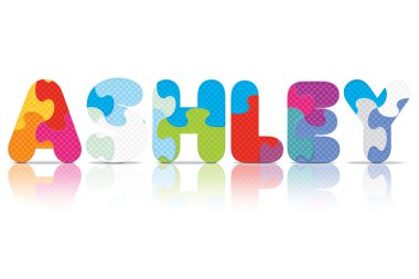 ashley bulmaca alfabesi ile yazılmış vektör