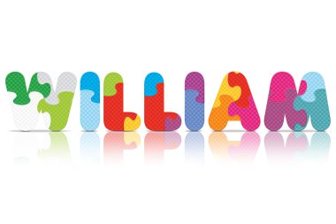 Bulmaca alfabesi ile yazılmış william vektör