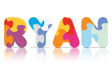 Bulmaca alfabesi ile yazılmış ryan vektör