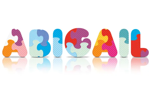Vecteur ABIGAIL écrit avec puzzle alphabet — Image vectorielle