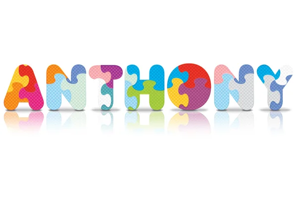 Vector ANTHONY written with alphabet puzzle — Stock Vector