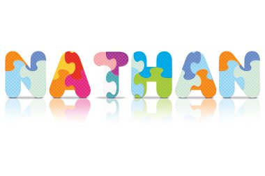 Bulmaca alfabesi ile yazılmış nathan vektör