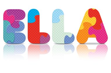 Bulmaca alfabesi ile yazılmış ella vektör